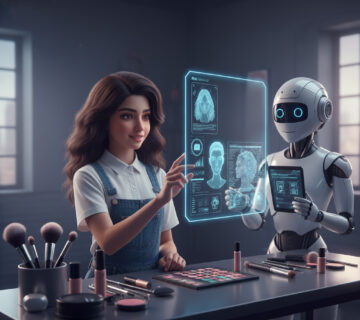 جوان ایرانی در حال کار با هوش مصنوعی آرایشگری؛ استعدادیابی متا ملل و عصر آینده